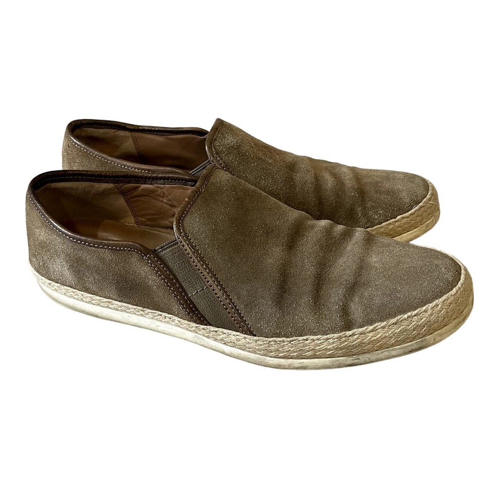 Vince Tan Suede Leather Casual Slip On Sneaker Acker Shoes Mens Size 9